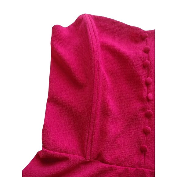 Monteau Top Womens Large Sleeveless Boning Decorative Buttons Peplum - Picture 4 of 10